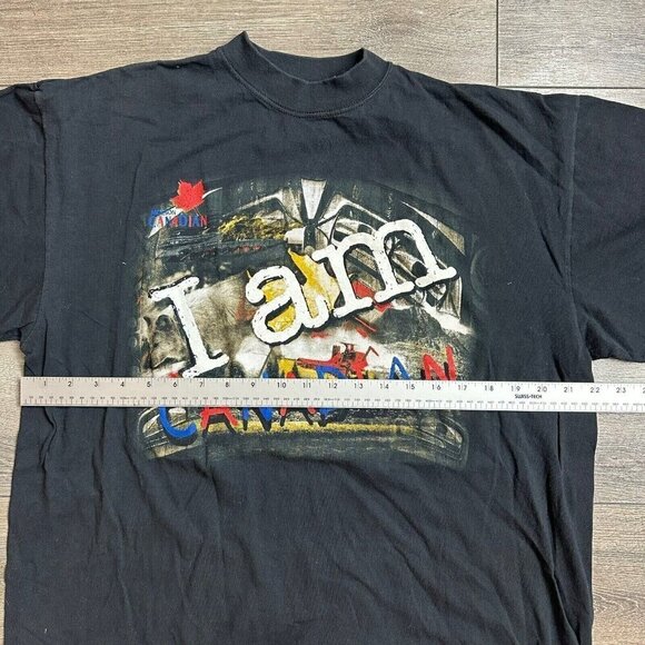 90's I am Canadian Graphic T-Shirt Size L Black - Picture 4 of 5